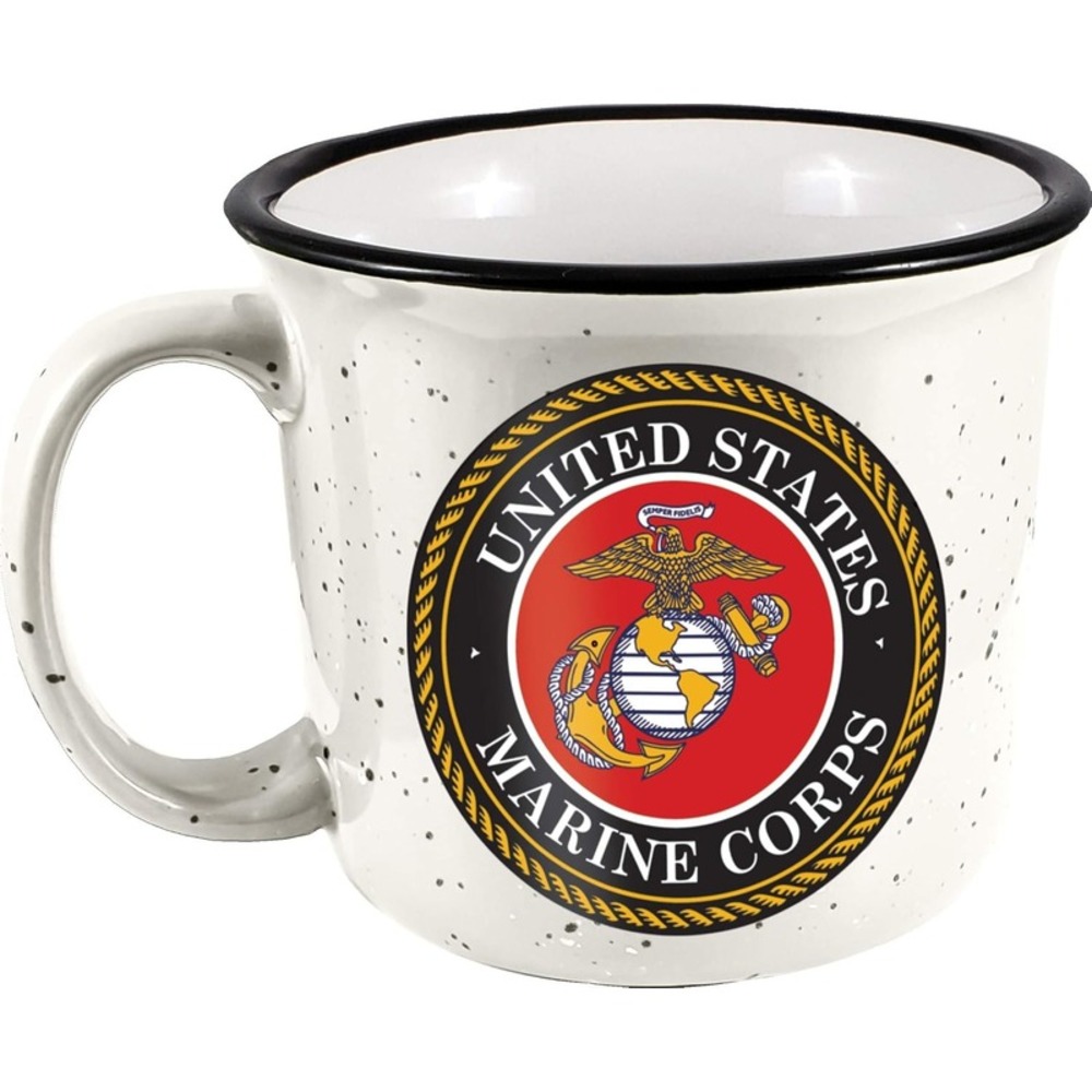 Spoontiques - U.S. Marine Corps - 14 oz Ceramic Camper Coffee Mug